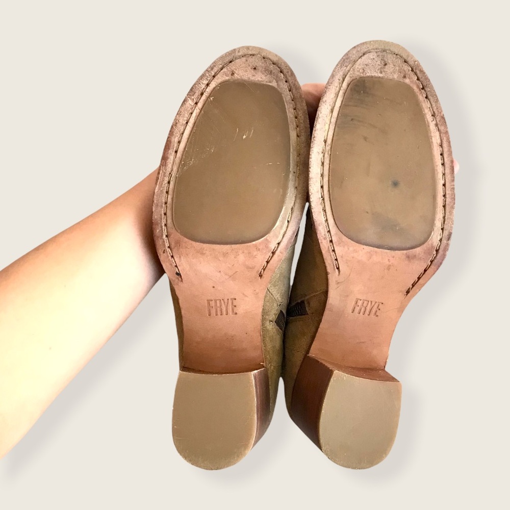 Frye Nora Stud Genuine Suede Zip Ankle Booties - Picture 13 of 15